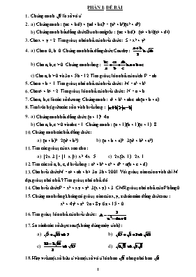 270 Bài toán dành cho học sinh giỏi Lớp 9